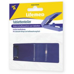 Lifemed Coupe-comprimé avec réservoir, bleu