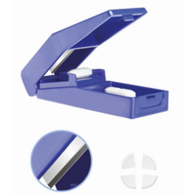 Lifemed Coupe-comprimé avec réservoir, bleu