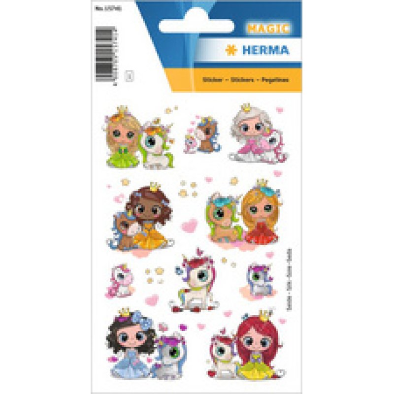 HERMA Sticker MAGIC Happy Unicorns, Transpuffy