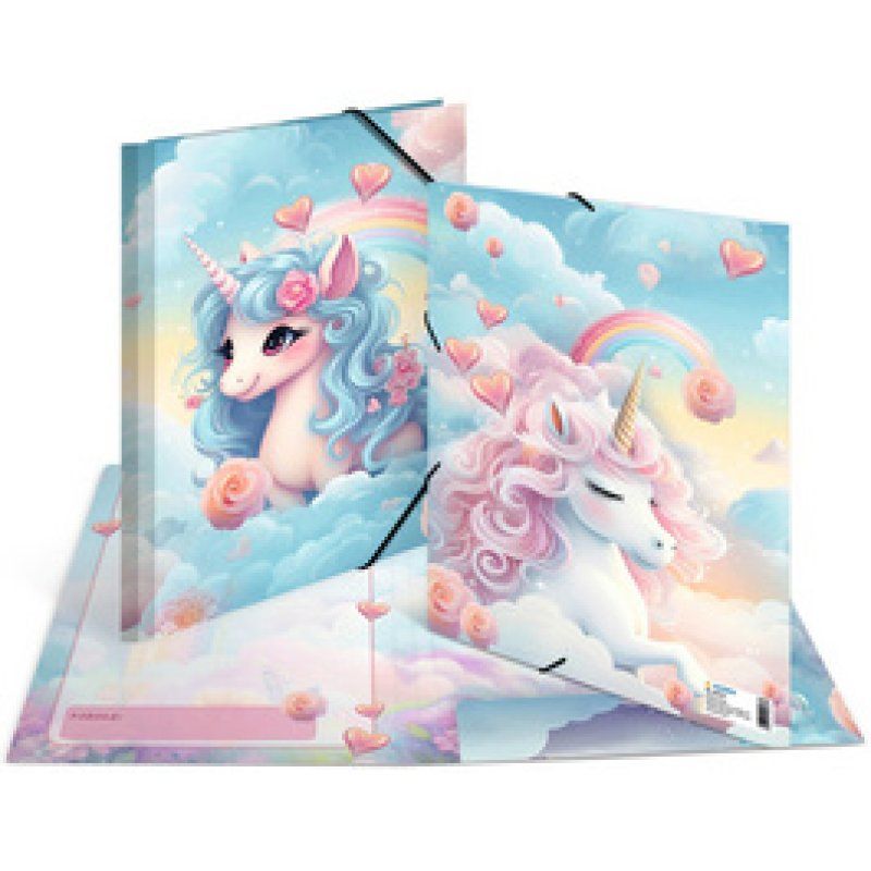 HERMA Chemises élastiques A4 Carton Happy Unicorns