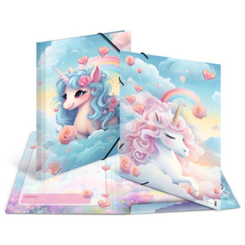 HERMA Chemise à élastique "Happy Unicorns", carton, A3