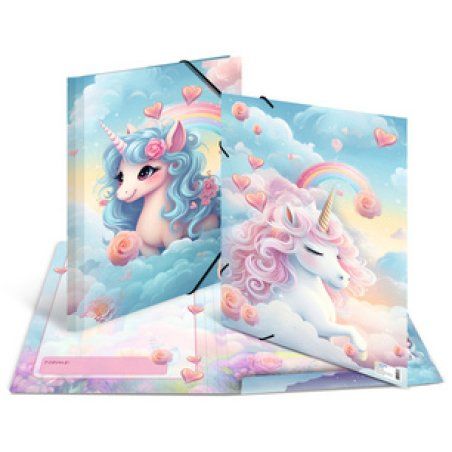 HERMA Chemise à élastique "Happy Unicorns", carton, A3