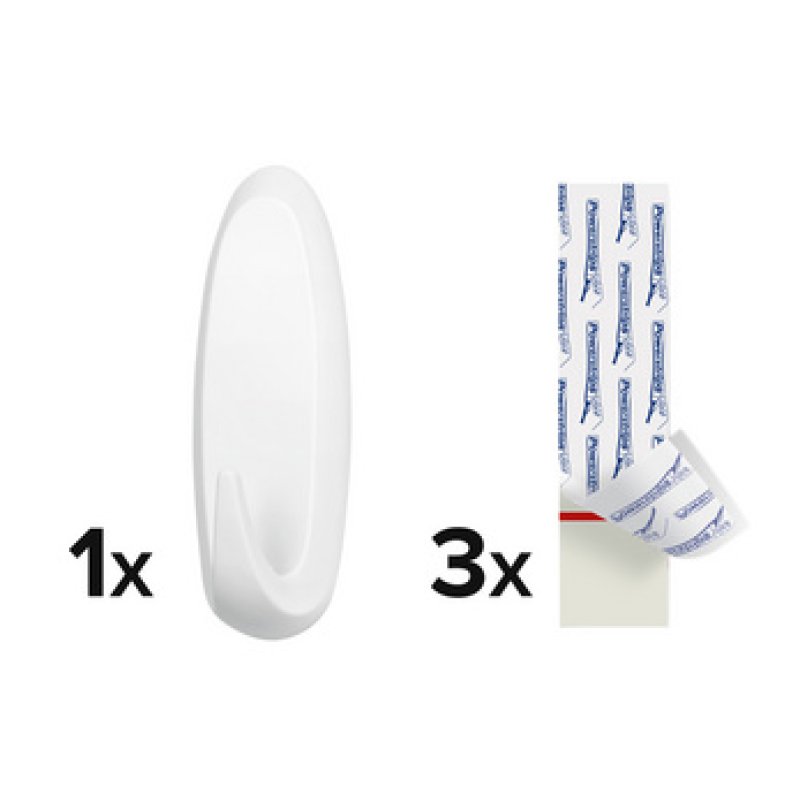 tesa Crochet Powerstrips EXTRA LARGE ovale, blanc