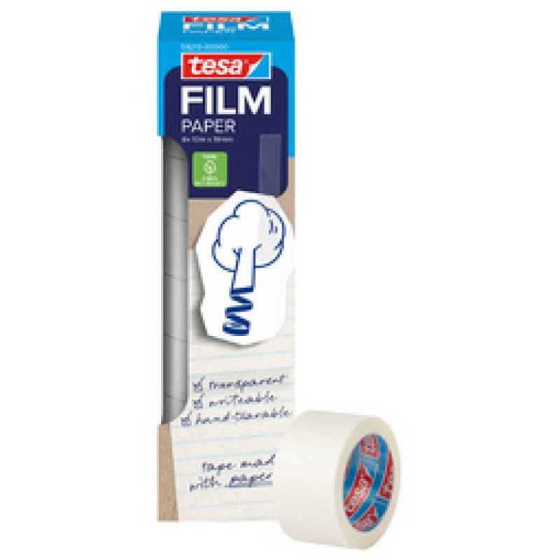 tesa Film PAPER, transparent, 19 mm x 10 m, Office Box