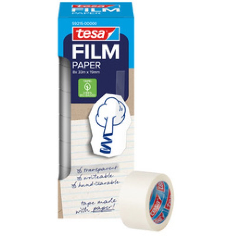 tesa Film PAPER, transparent, 19 mm x 33 m, Office Box