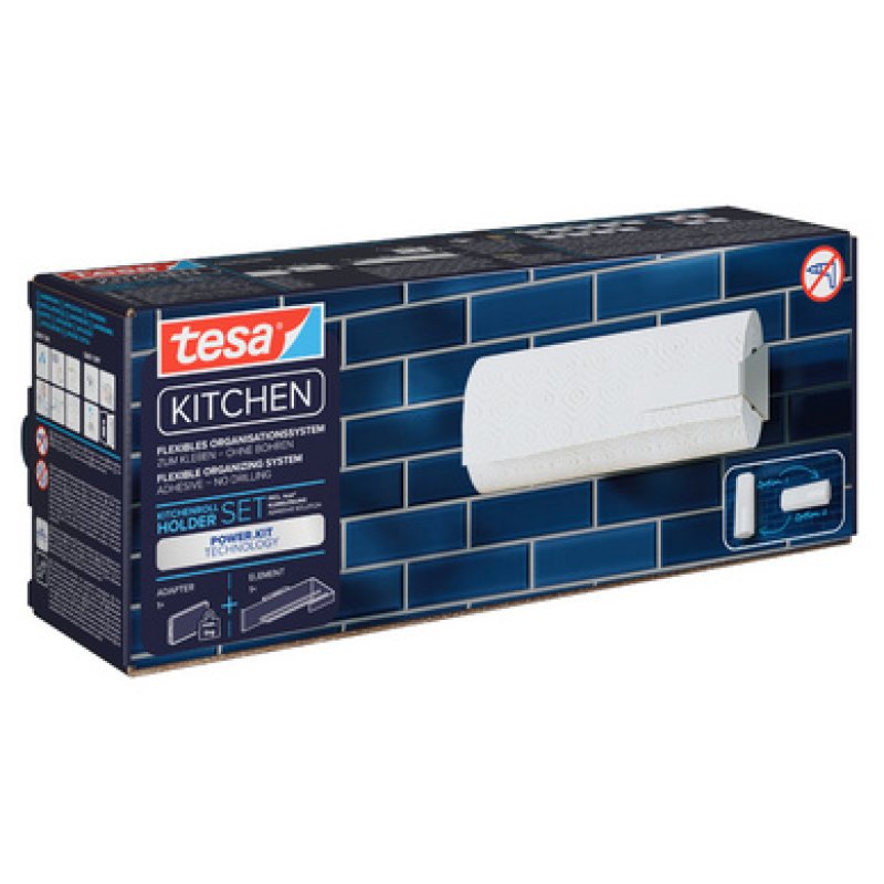 tesa KITCHEN Porte-rouleau de cuisine, blanc