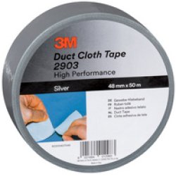 3M Scotch Ruban adhésif en toile 2903, 48 mm x 50 m, argent