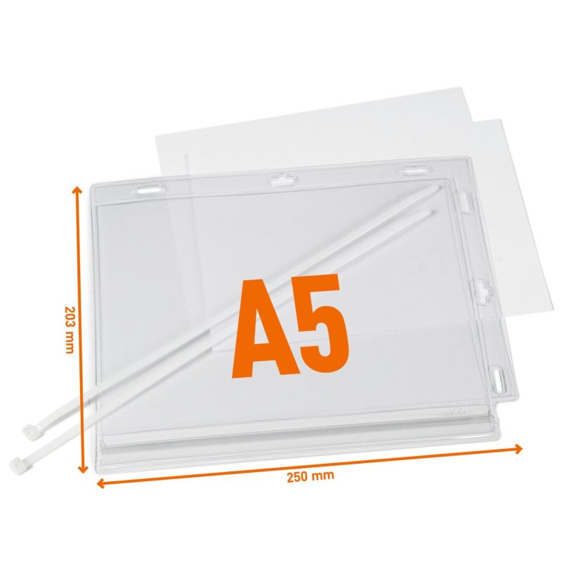 DURABLE Pochette d'affichage, étanche, A5, avec serre-câbles
