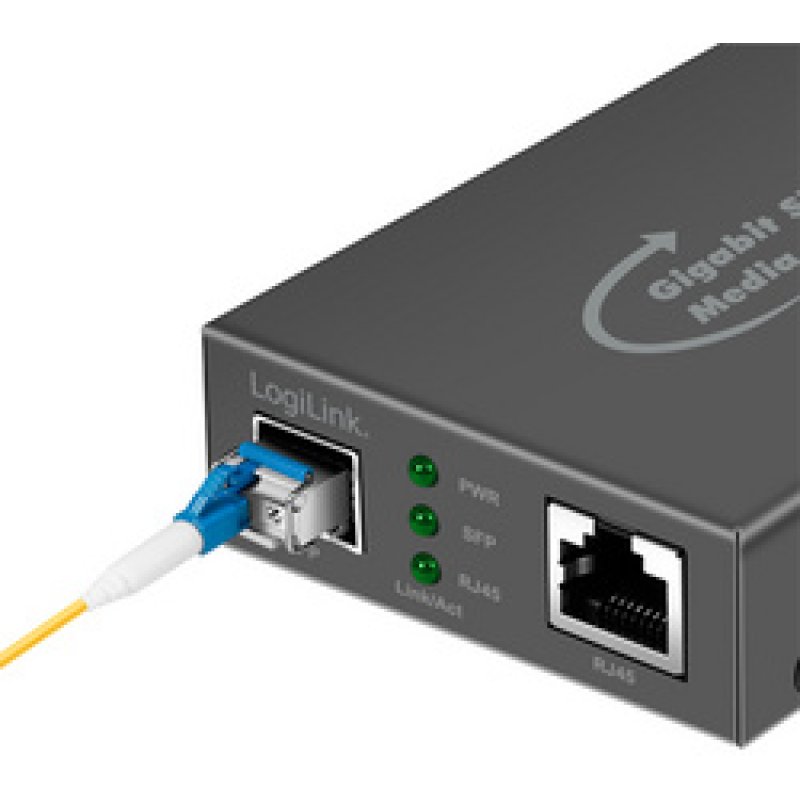 LogiLink Convertisseur média Gigabit, RJ45/SFP, noir
