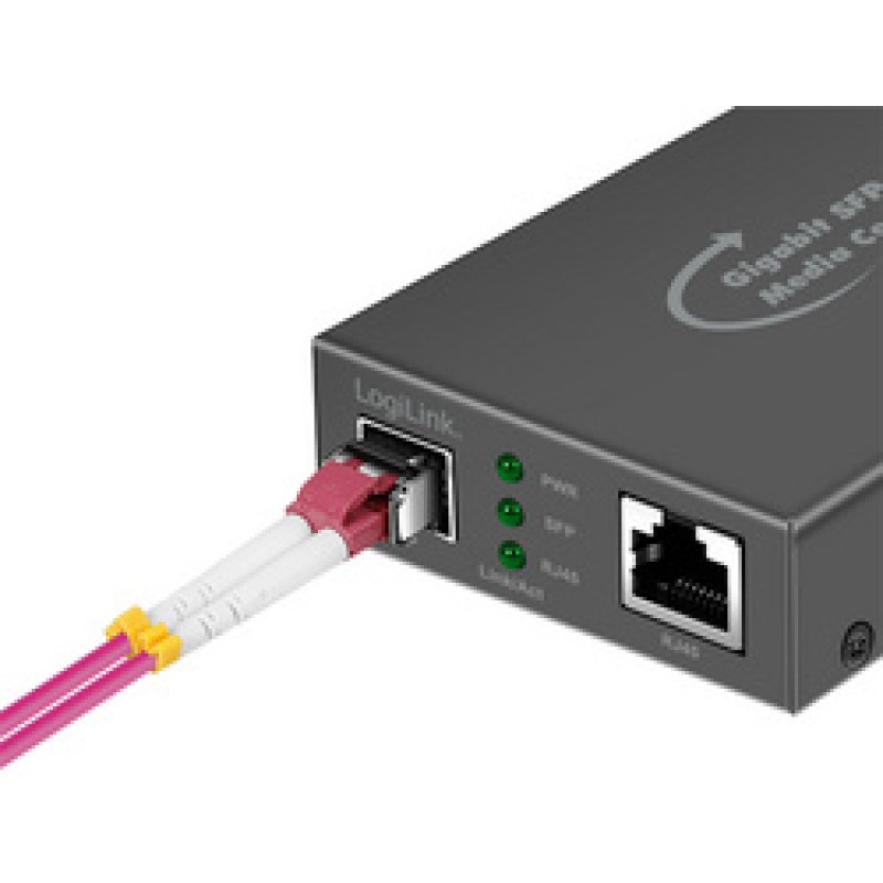 LogiLink Convertisseur média Gigabit, RJ45/SFP, noir