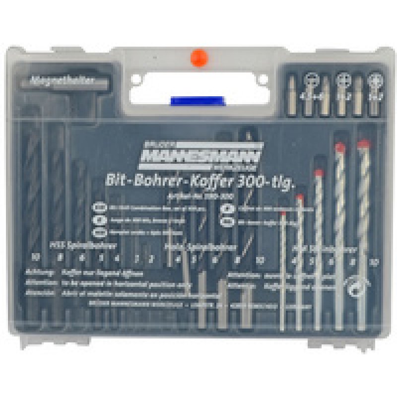 BRÜDER MANNESMANN Kit forets & chevilles, 300 pièces