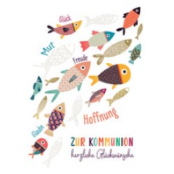 CACTUS Kommunionskarte "Fischschwarm"