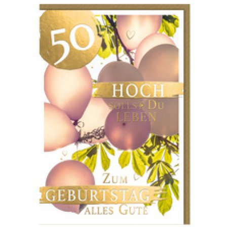 SUSY CARD Geburtstagskarte "Goldig" - 50. Geburtstag