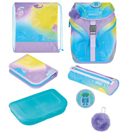 Herlitz SoftLight GREENline Little Monster school bag set Girl Polyester Blue, Lilac, Yellow
