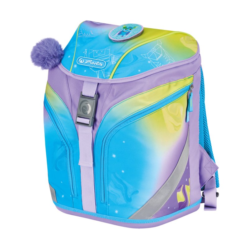 Herlitz SoftLight GREENline Little Monster Ensemble de cartables Fille Polyester Bleu, Lilas, Jaune