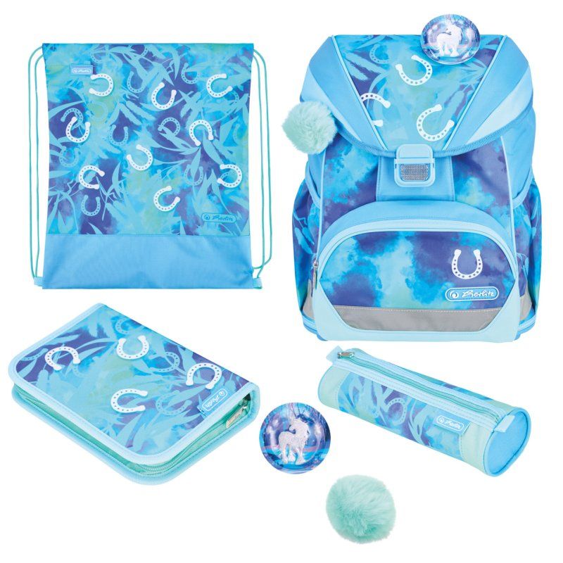 Herlitz UltraLight XL Plus Lucky Horse school bag set Girl Polyester Blue, Light Blue