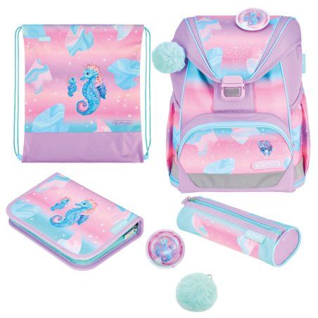 Herlitz UltraLight Plus Ocean Lights Ensemble de cartables Fille Polyester Bleu, Rose