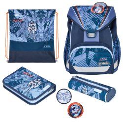 Herlitz UltraLight Plus TechMech school bag set Boy Polyester Blue, Orange