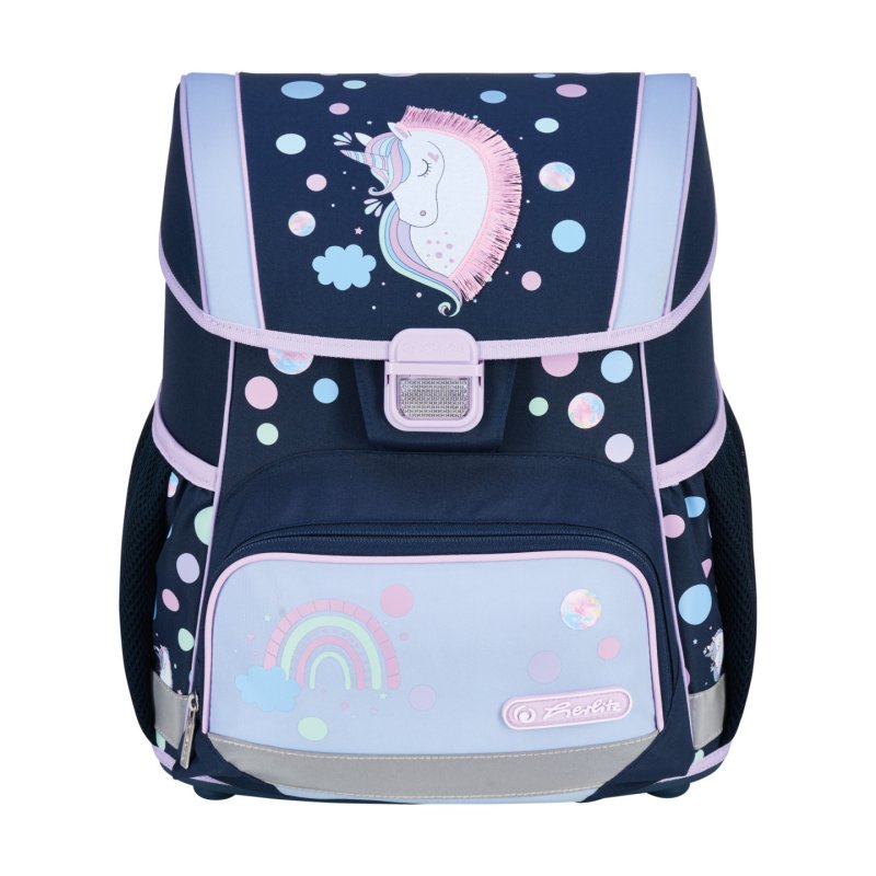 Herlitz Loop Plus Unicorn Dreams Ensemble de cartables Fille Polyester Bleu foncé, Rose