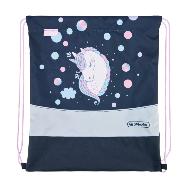 Herlitz Loop Plus Unicorn Dreams Ensemble de cartables Fille Polyester Bleu foncé, Rose