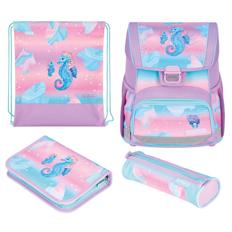 Herlitz Loop Plus Ocean Lights school bag set Girl Polyester Blue, Pink