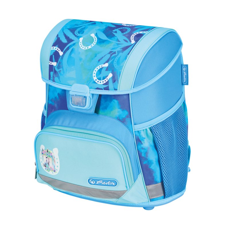 Herlitz Loop Plus Lucky Horse Ensemble de cartables Fille Polyester Bleu, Bleu clair