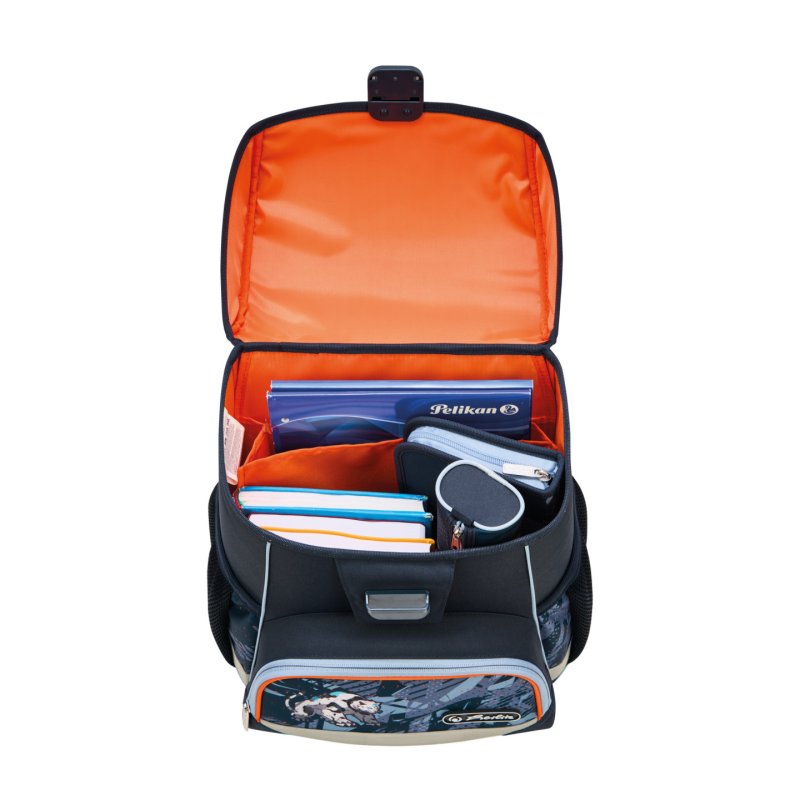 Herlitz Loop Plus TechMech Ensemble de cartables Garçon Polyester Bleu, Orange