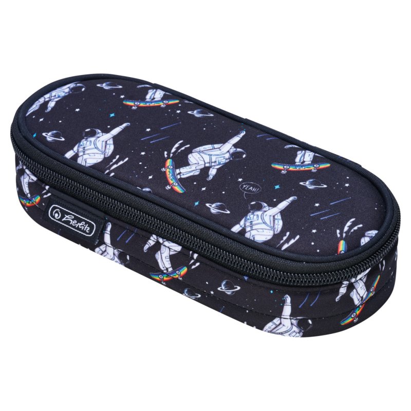 Herlitz Etui Space Skater Soft pencil case Polyester Dark Blue, White