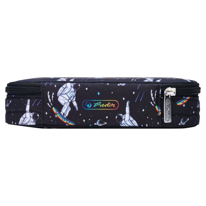 Herlitz Etui Space Skater Trousse à crayons Polyester Bleu foncé, Blanc
