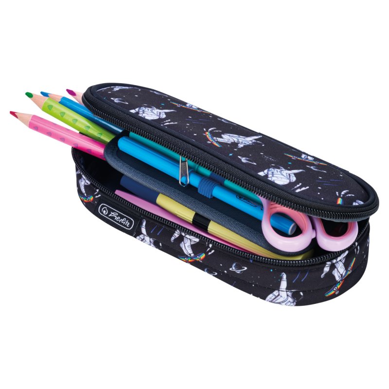 Herlitz Etui Space Skater Soft pencil case Polyester Dark Blue, White