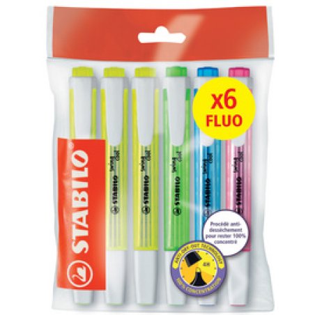 STABILO Surligneur swing cool FLUO, Ecopack de 6