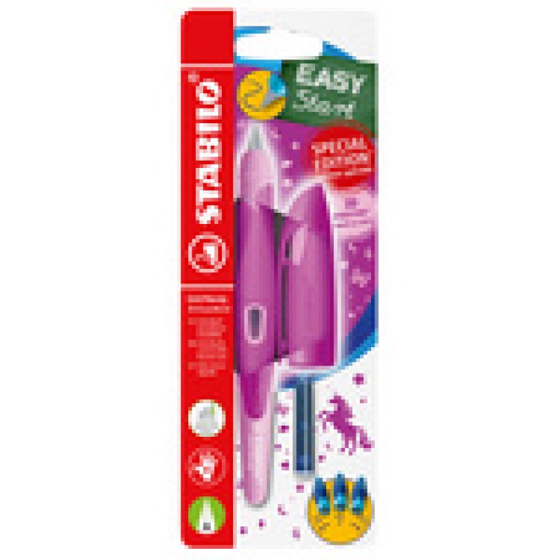 STABILO Stylo plume EASYbirdy 3D DreamWorld L, bleu, A