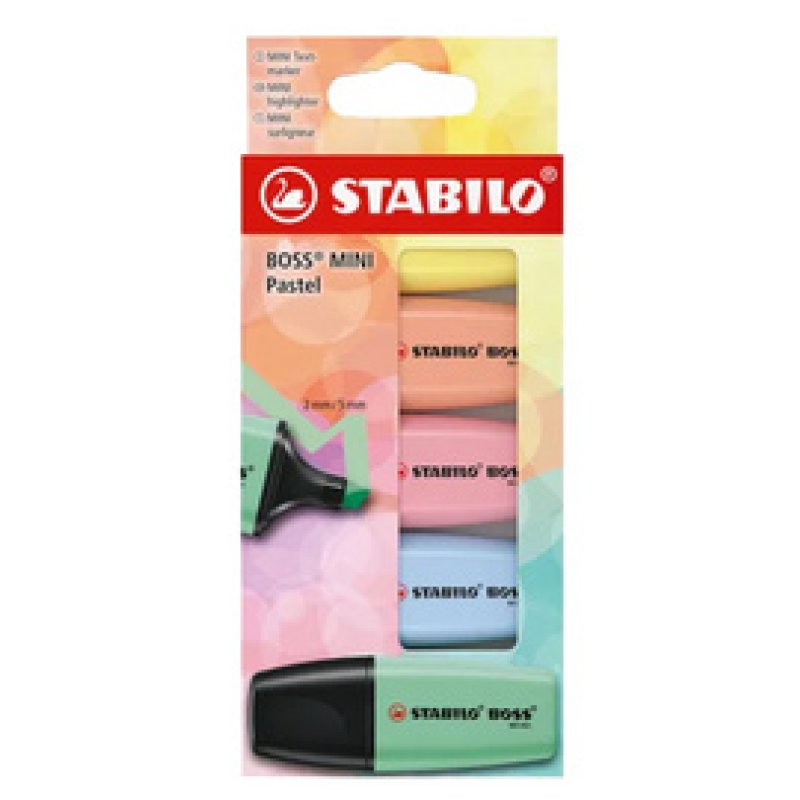 STABILO Surligneur BOSS MINI Pastel, étui carton de 3
