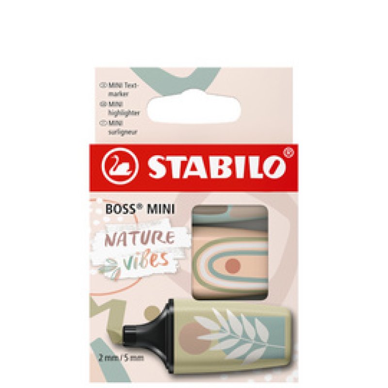 STABILO Surligneur BOSS MINI Naturevibes, étui carton de 5