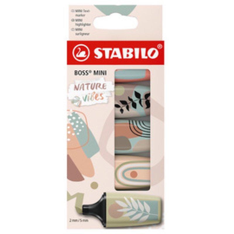 STABILO Surligneur BOSS MINI Naturevibes, étui carton de 5