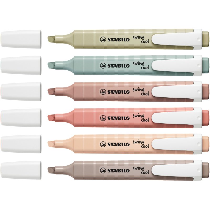 STABILO swing cool NatureCOLORS marker 6 pc(s) Chisel tip Multicolour