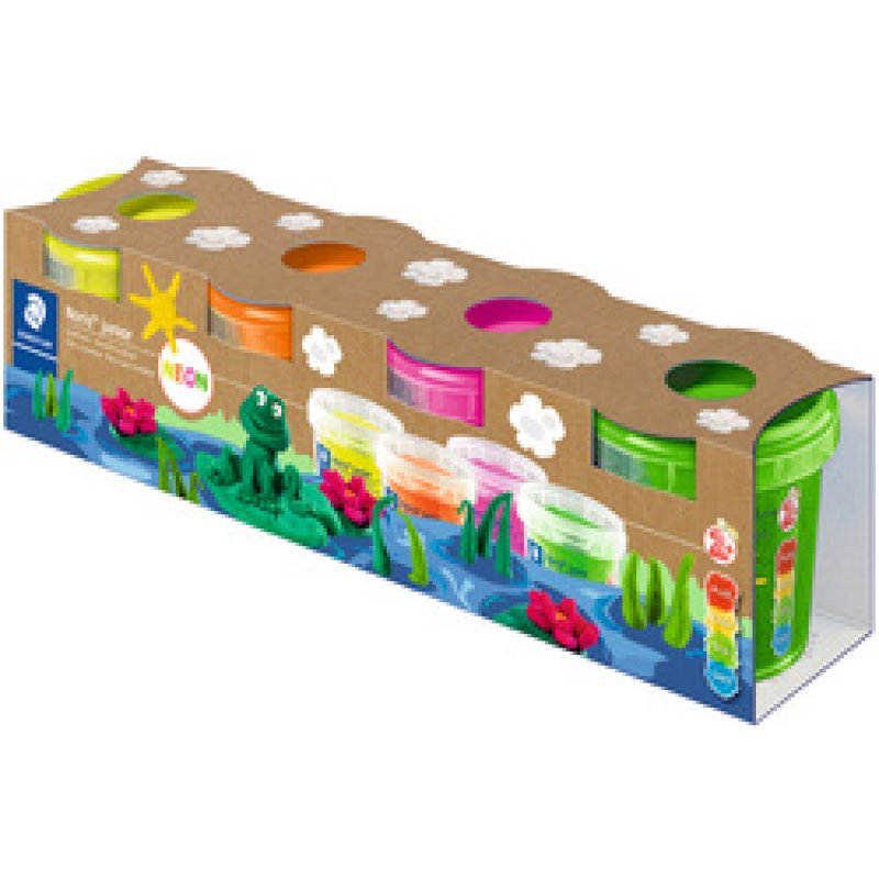 STAEDTLER Set de pâte à modeler Noris junior, couleurs fluo