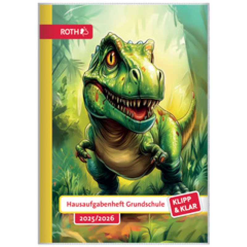 ROTH Hausaufgabenheft Klipp & Klar "T-Rex", 2025/2026