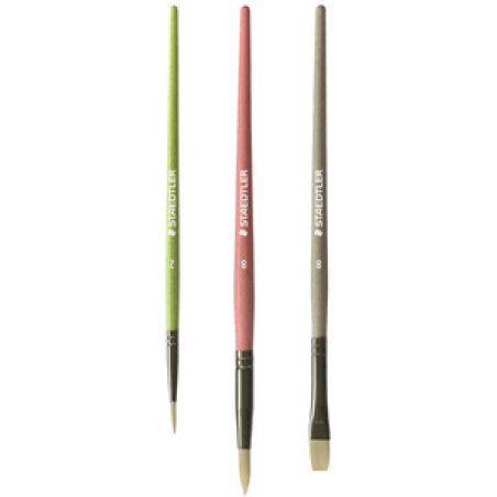 STAEDTLER Set pinceaux à poils synthétiques Noris, 3 pièces