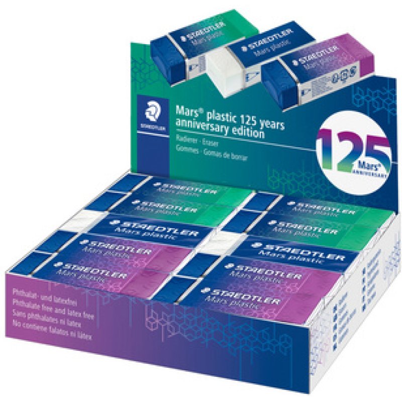 STAEDTLER Gomme en plastique Mars plastic, présentoir de 20