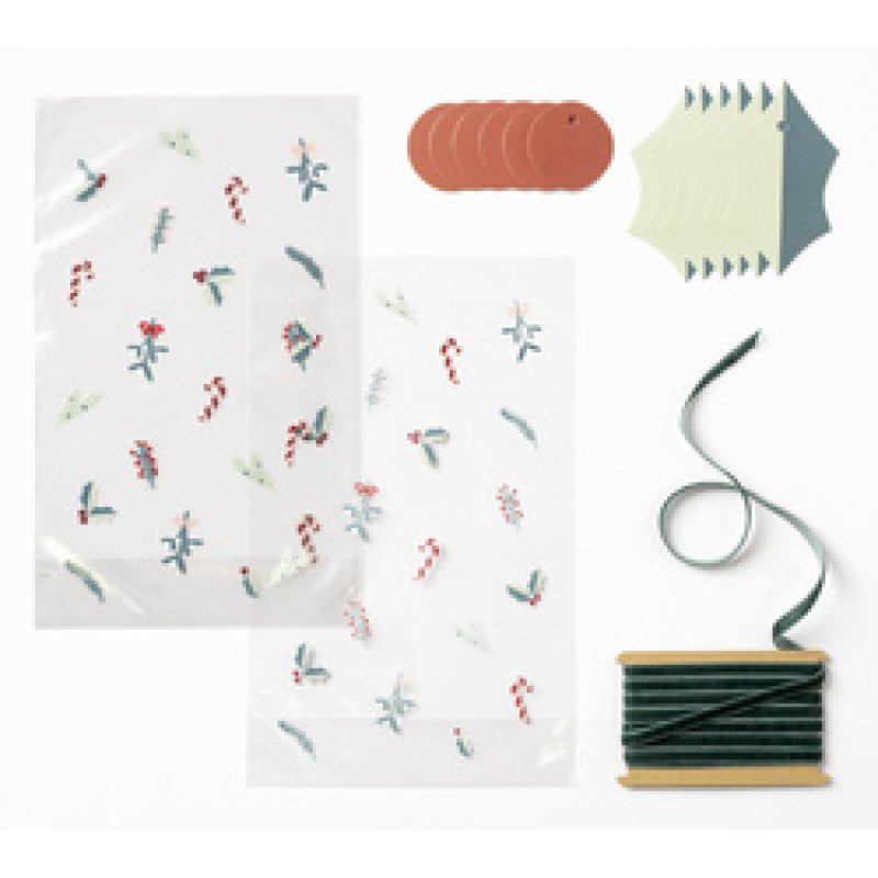 folia Kit sachet à fond plat / Candy Bag "Floral Christmas"