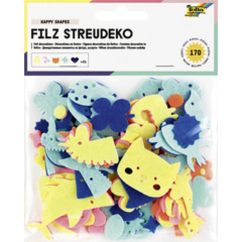 folia Décoration en feutre "Chiffres & lettres", 200 pièces