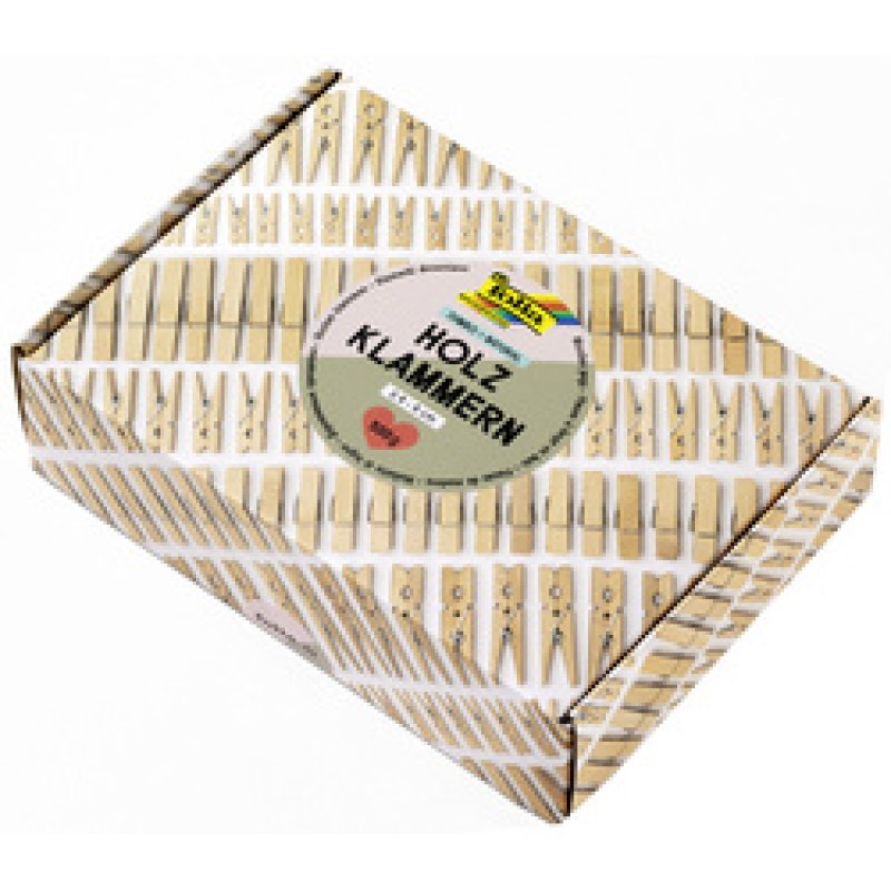 folia Mélange de pinces en bois NATURAL Jumbobox, 500 g