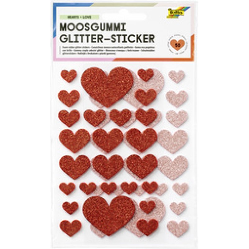 folia Sticker pailleté en caoutchouc mousse HEARTS CLASSIC