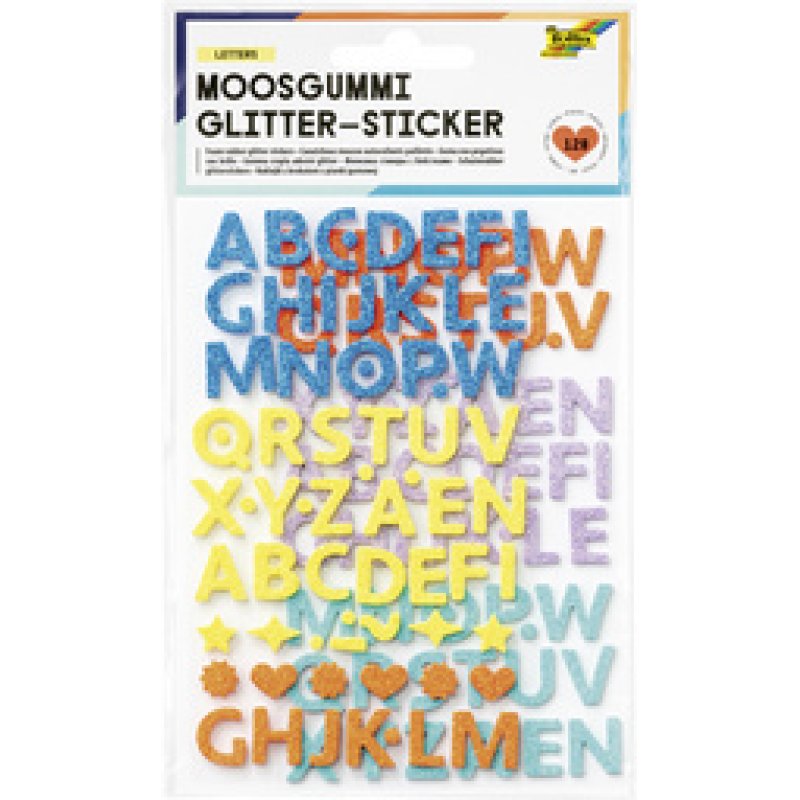 folia Sticker pailleté en caoutchouc mousse LETTERS