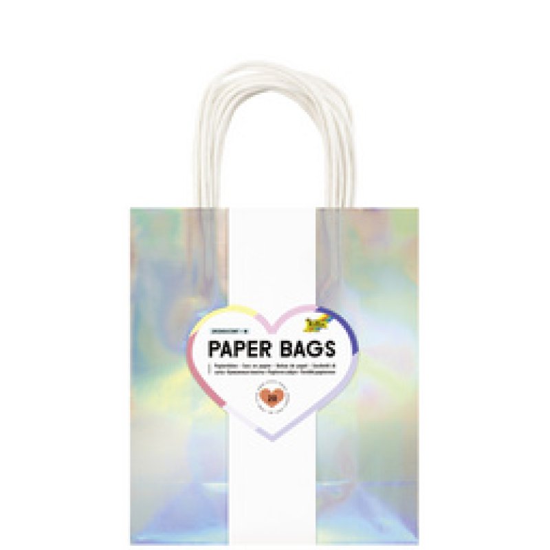 folia Sac en papier DORÉ SCINTILLANT, taille: L