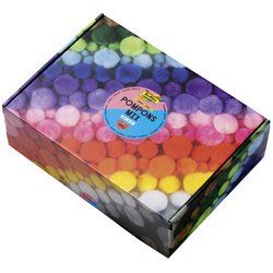 folia Mélange de pompons MULTICOLORE Jumbobox, 200g, assorti