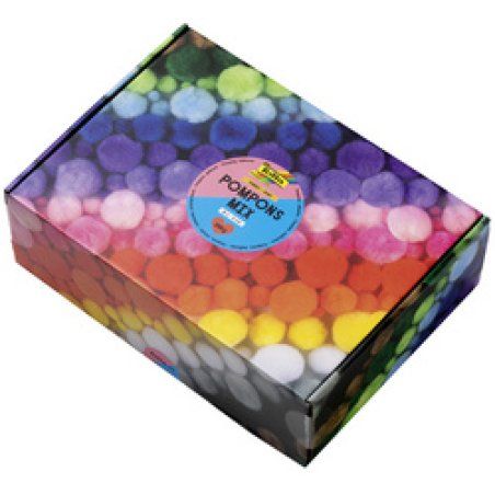 folia Mélange de pompons MULTICOLORE Jumbobox, 200g, assorti