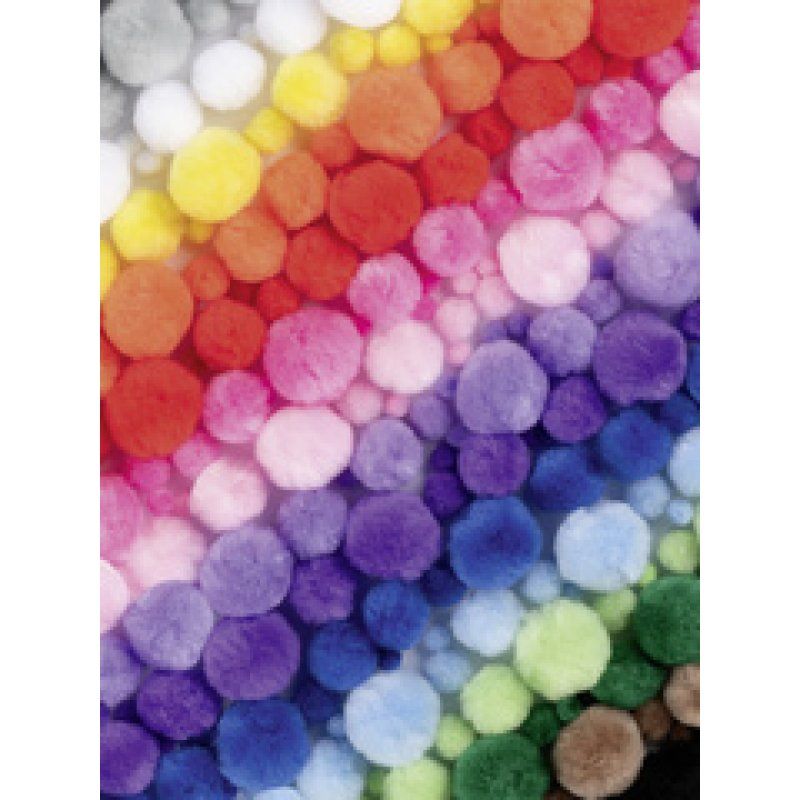 folia Mélange de pompons MULTICOLORE Jumbobox, 200g, assorti