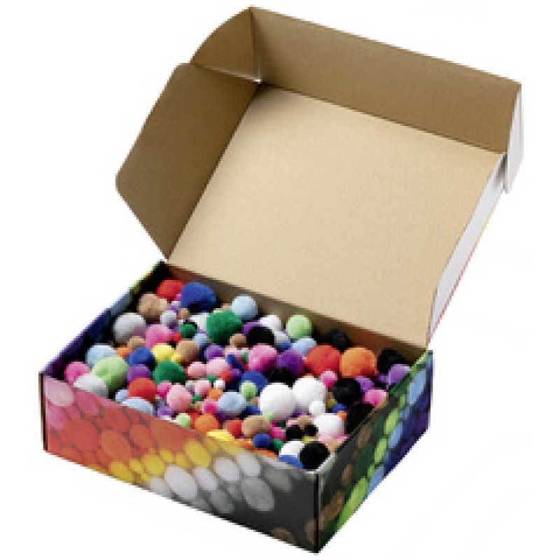 folia Mélange de pompons MULTICOLORE Jumbobox, 200g, assorti